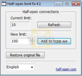 Vista max half open connection limit