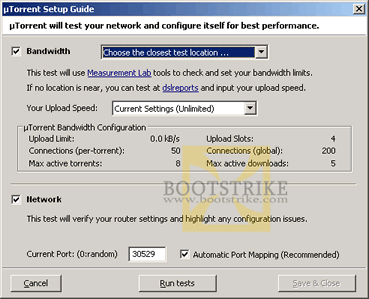 lagay mo ung port na nilagay mo sa setting ng port forwarding ng modem.