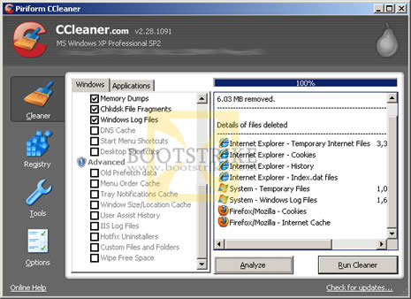 CCleaner main interface