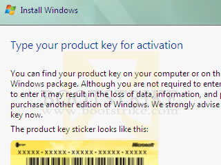 Type your product key for activation