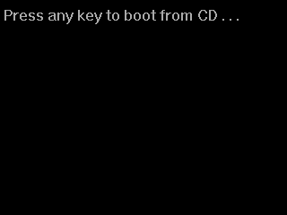 Press any key to boot from CD...