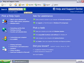 Windows XP Help System Screenshot in Silver Colour Scheme(Click to view full 90.9KB)