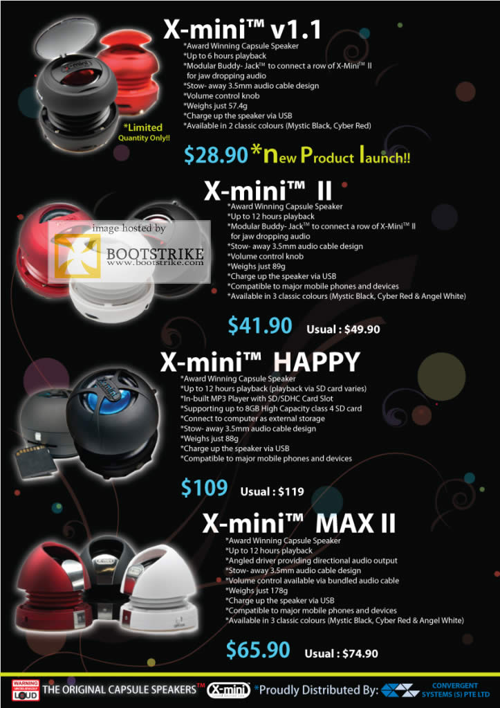 Comex 2010 Scanned image brochure price list of Convergent X Mini V1 1 II 