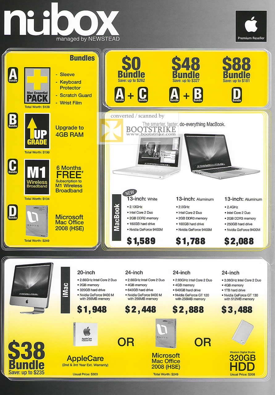 Apple Nubox Macbook IMac PC SHOW 2009 Price List Brochure
