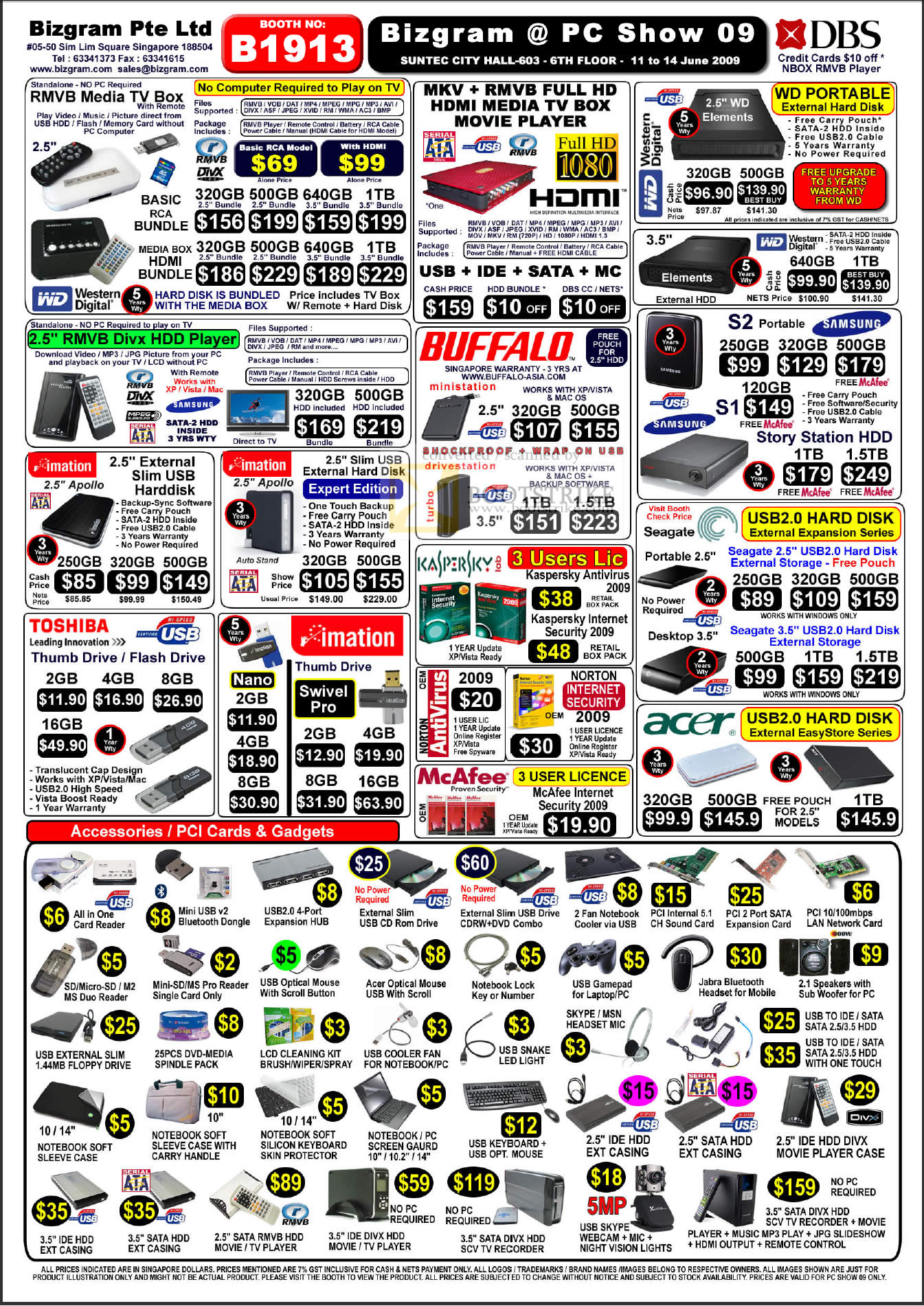 PC Show 2009 Scanned image brochure price list of Bizgram Pricelist ...