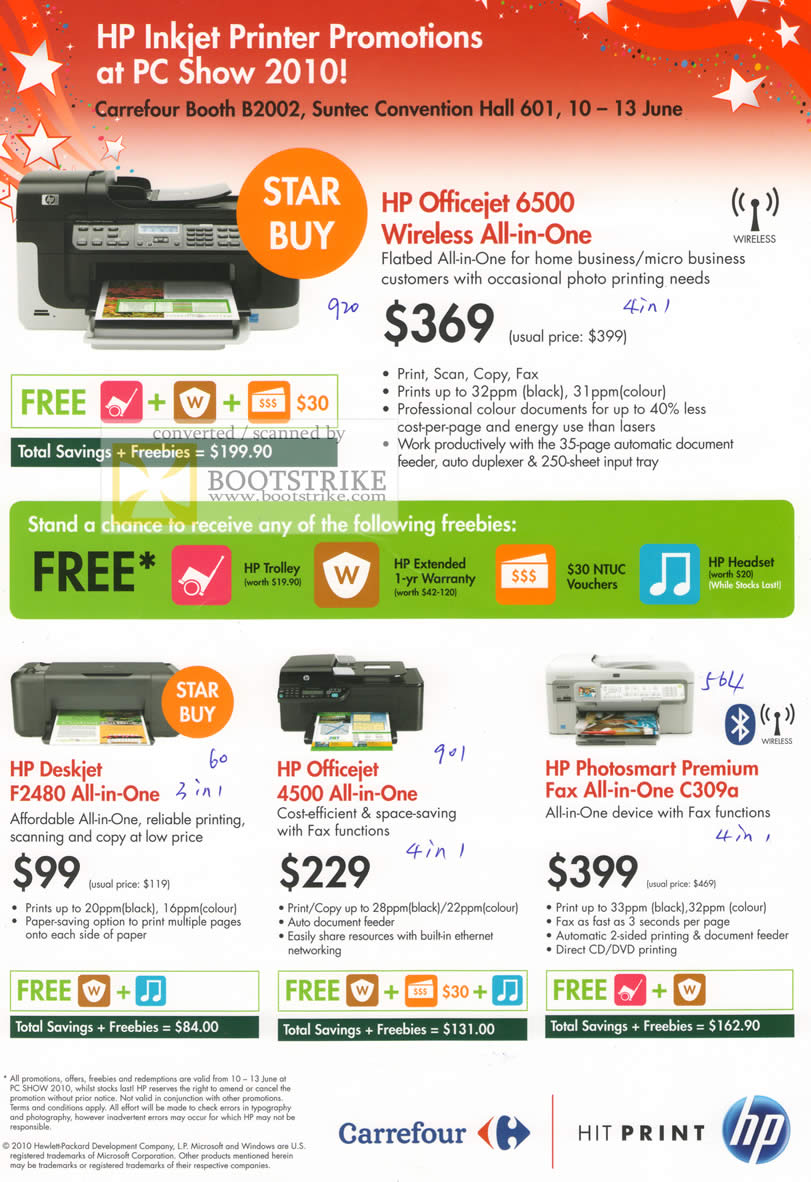 PC Show 2010 Scanned image brochure price list of HP Inkjet Printers ...