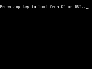 Press any key to boot from CD or DVD...